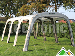 Opblaasbare tent 3,6 x 6 m grijs/atraciet